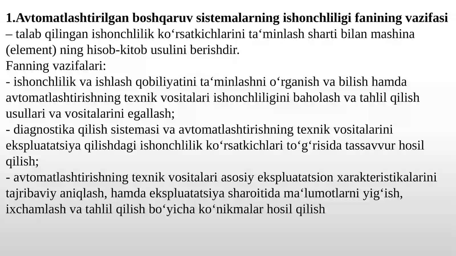 Ishonchlilik fanining vazifasi 4