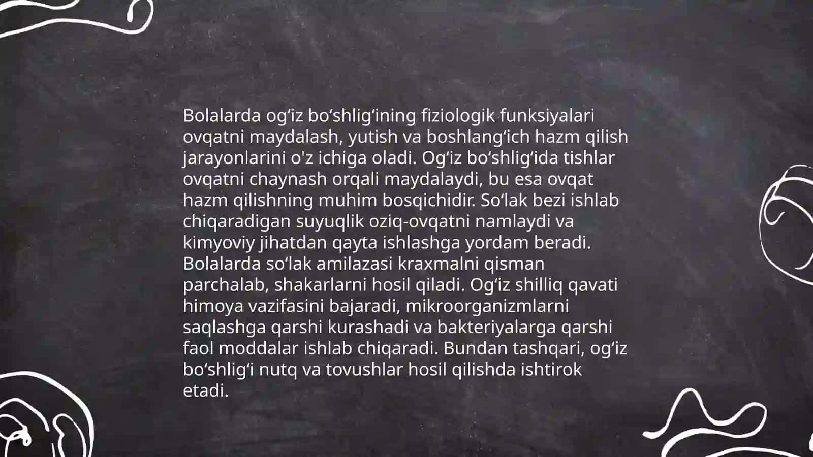 Bolalarda ogʻiz boʻshligʻi,halqum,qiziloʻngach anatomo-fiziologik xususiyatlari 4