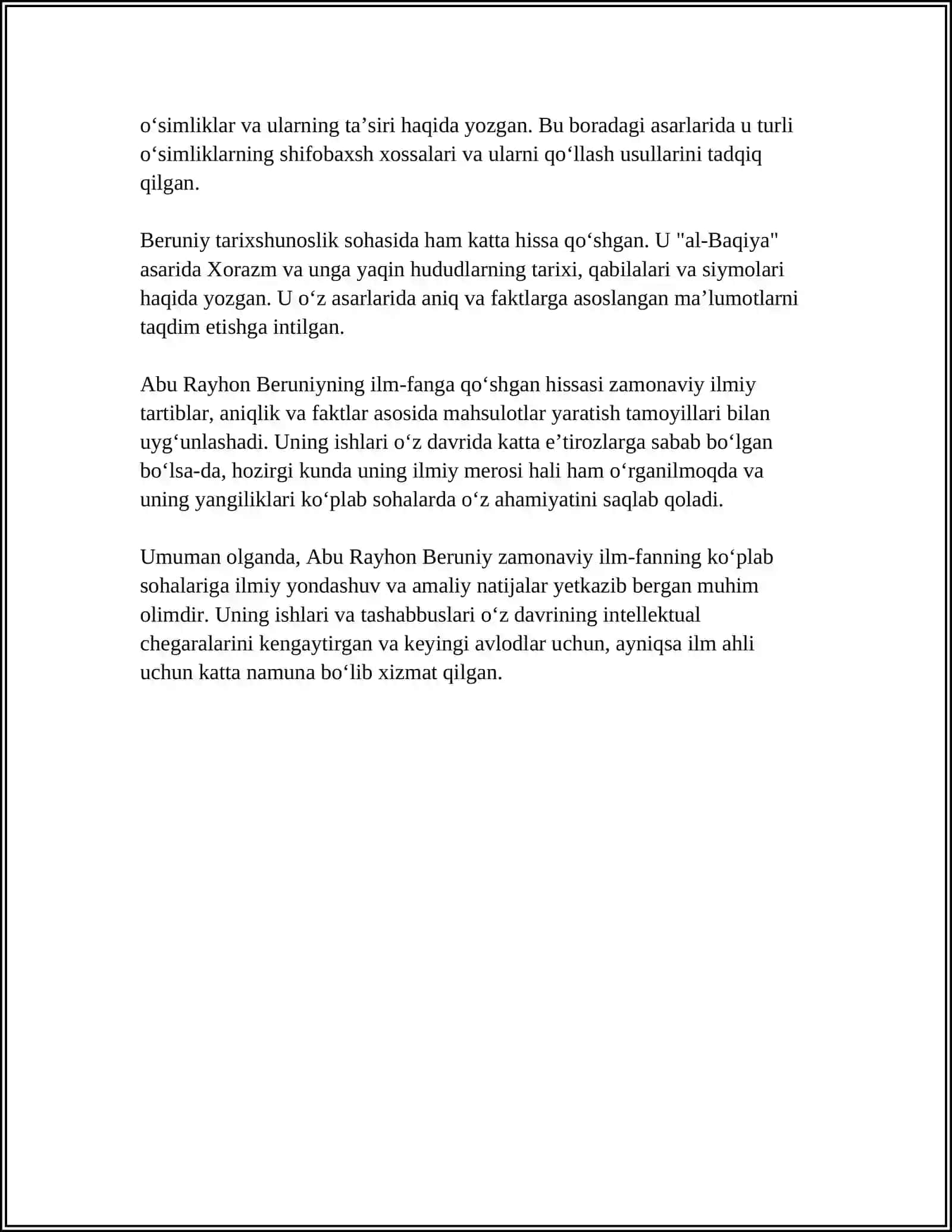 MARKAZIY OSIYO MUTAFAKKIRLARINING JAHON ILM FANIGA QUSHGAN HISSALARI 4
