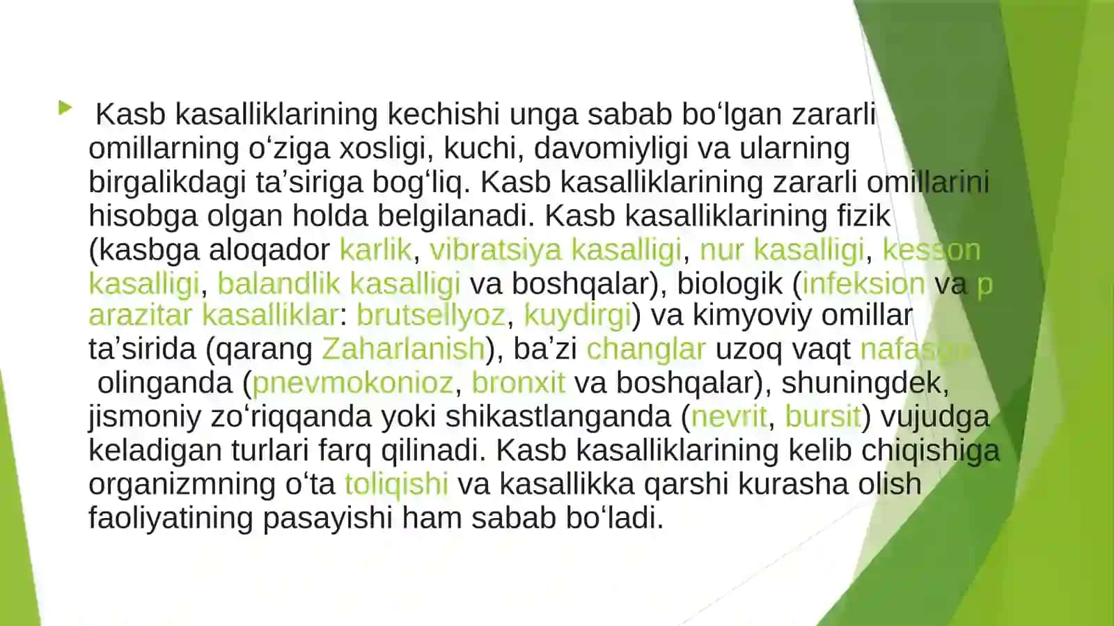 Kasbkasalliklarining etiologic omillari 4