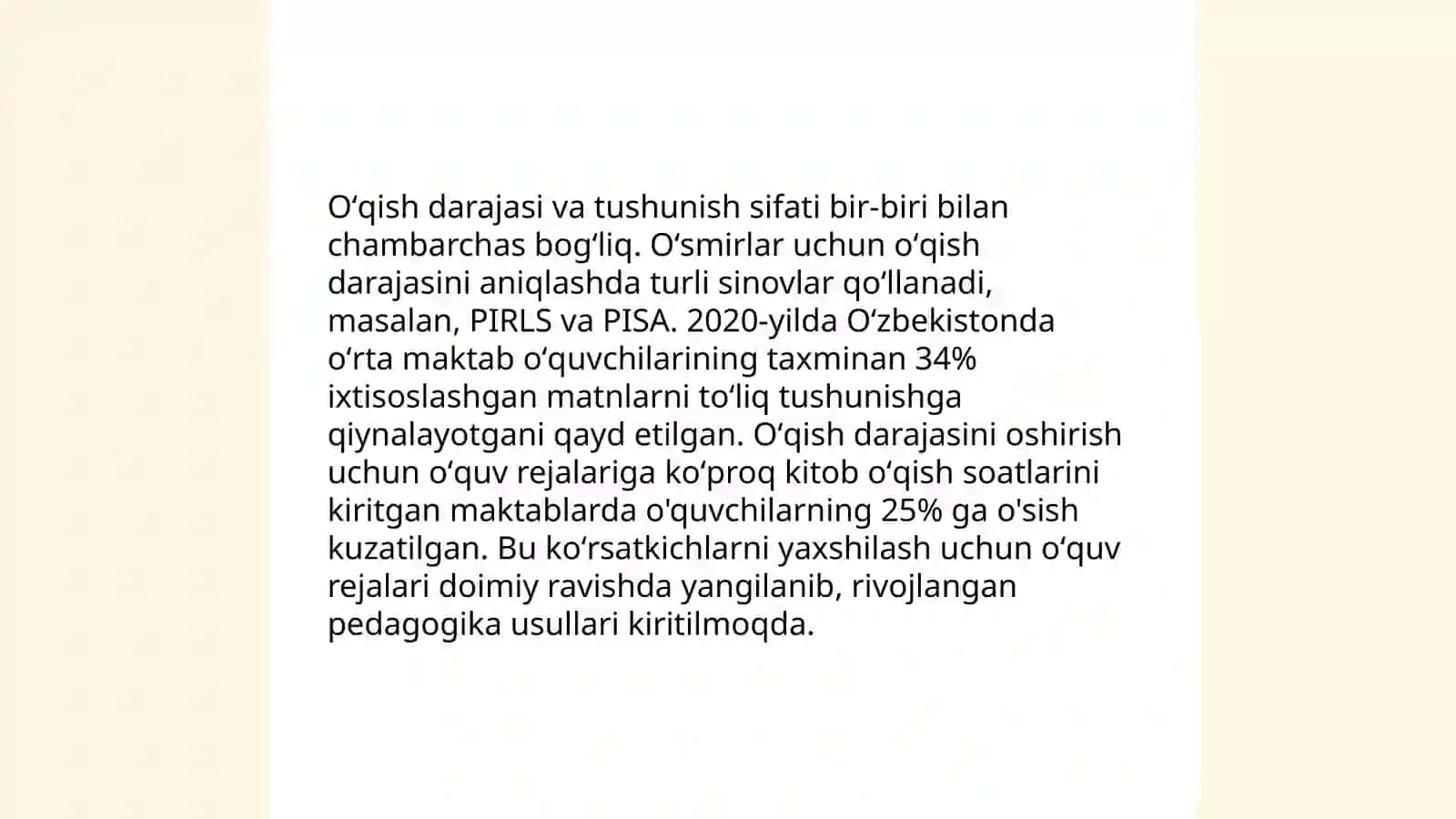 Boshlangʻich sinf oʻquvchilarining bilim, koʻnikma va malakalarini tekshirish uchun materiallar tayyorlash 4