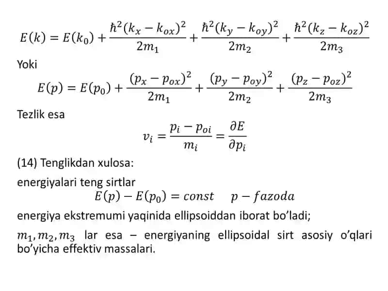 Zaryad tashuvchilar effektiv massasi 4