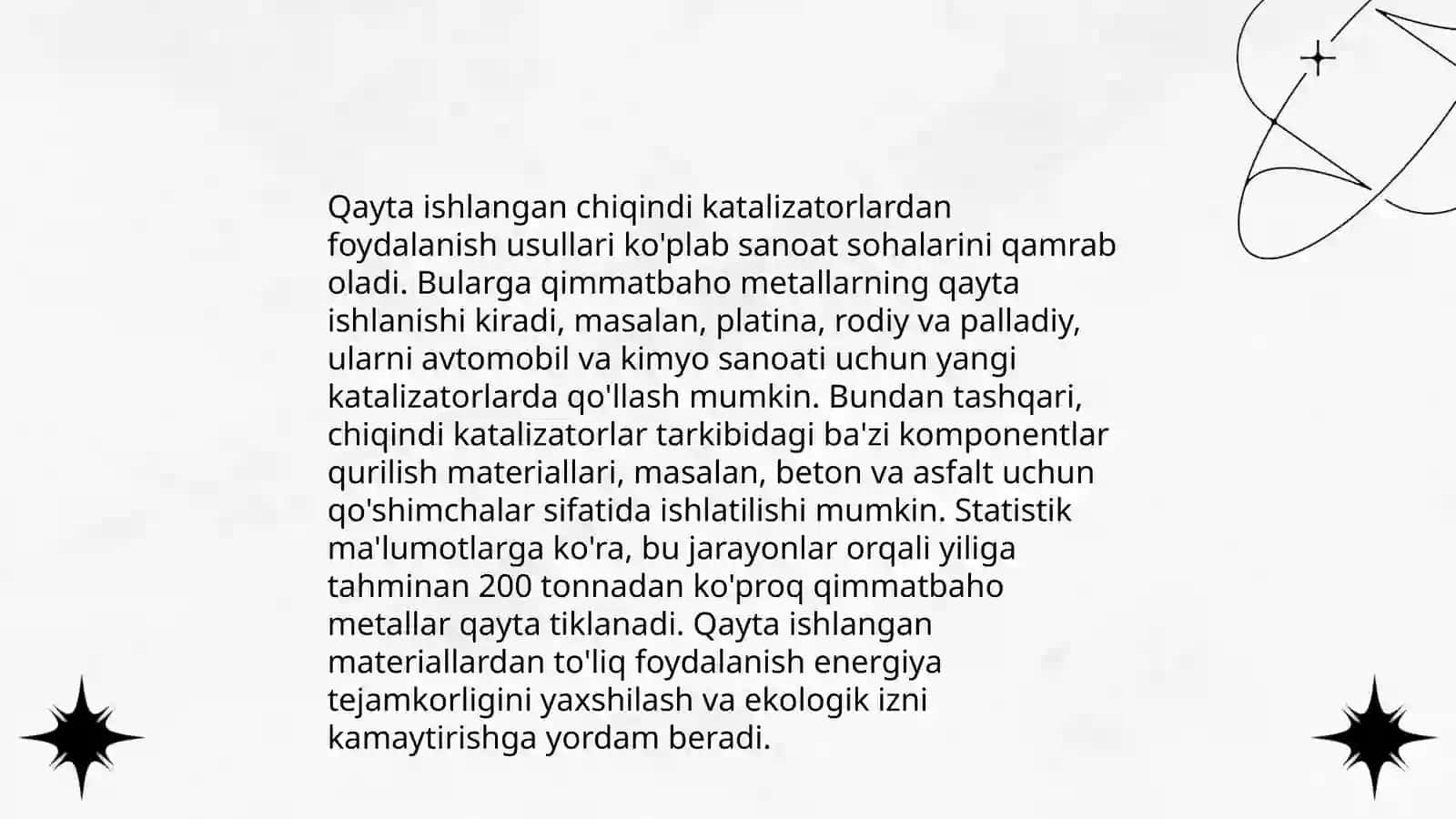 Neft sanoati chiqindi katalizatorlaridan yuqori markali biton mahsulotlarni olish 4