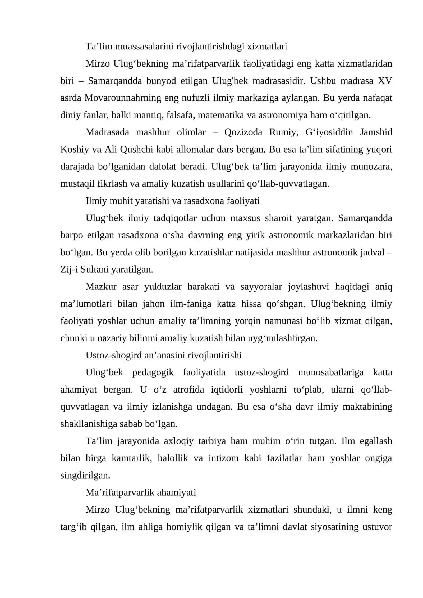 XIV asrning ikkinchi yarmi va XVI asrda movaraunnahrdа tarbiya va maktab 4
