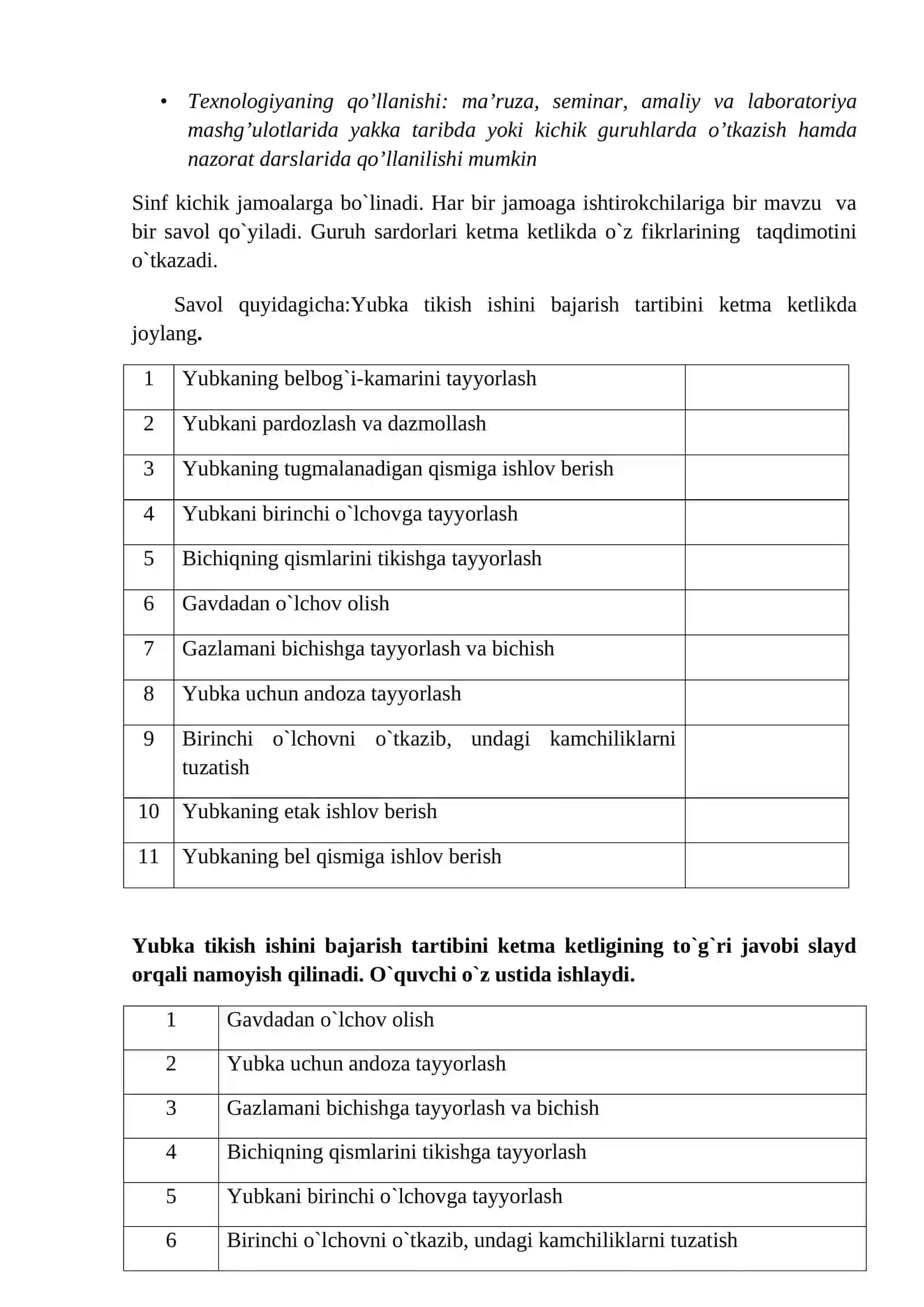 6-sinf Texnologiya fanidan Zardo'zlik san'ati, uning tarixi va rivojlanishi mavzusida ochiq dars ishlanma 4