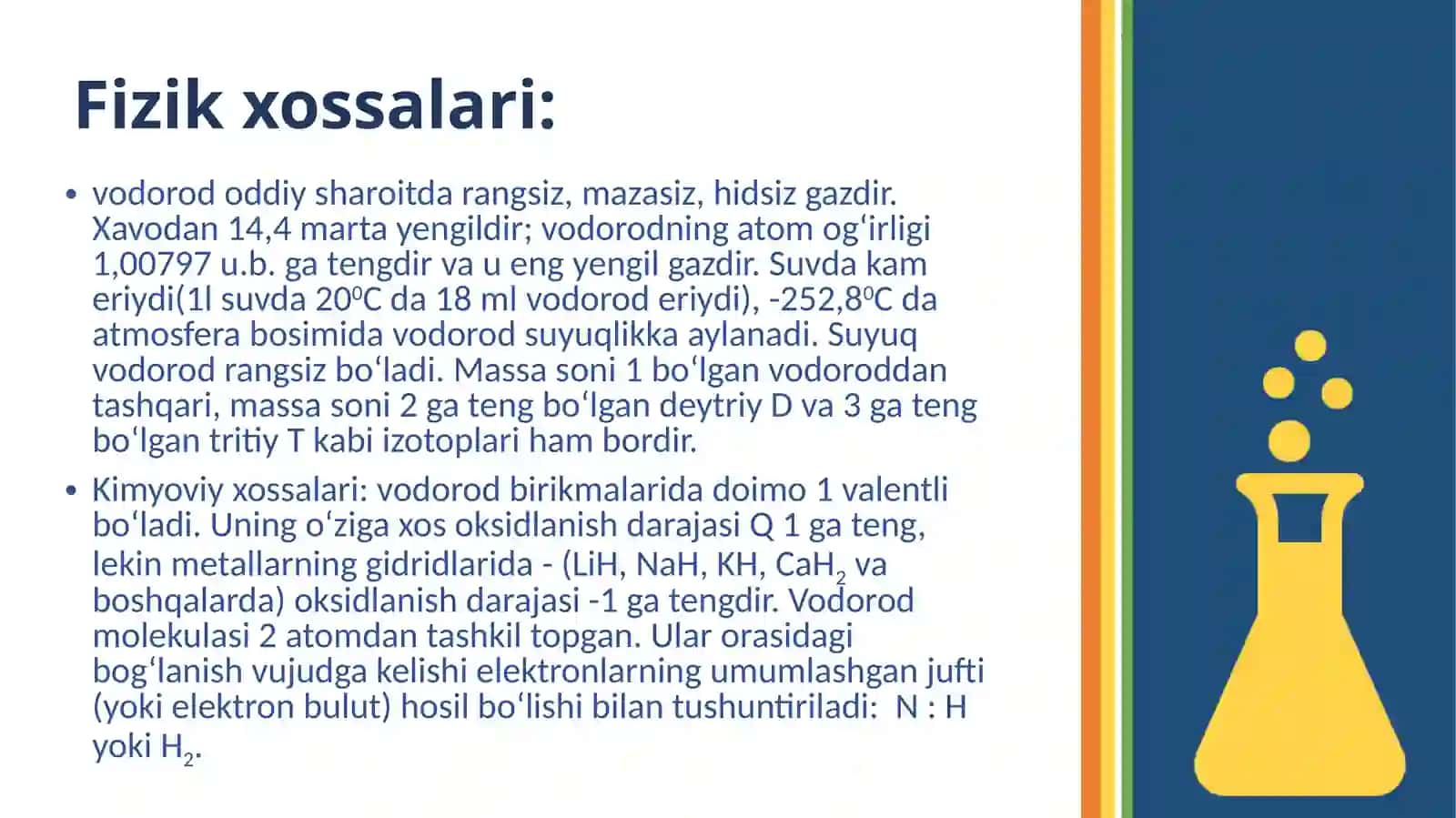 Vodorodning xususiyatlari va olish usullari 4