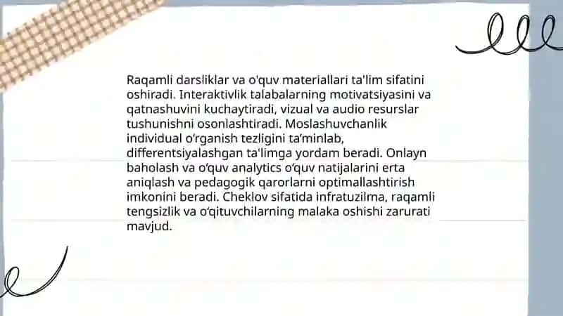 Innovaciyalıq texnologiyalar bilimlendiriw sipatın asınw deregi sipatında 4