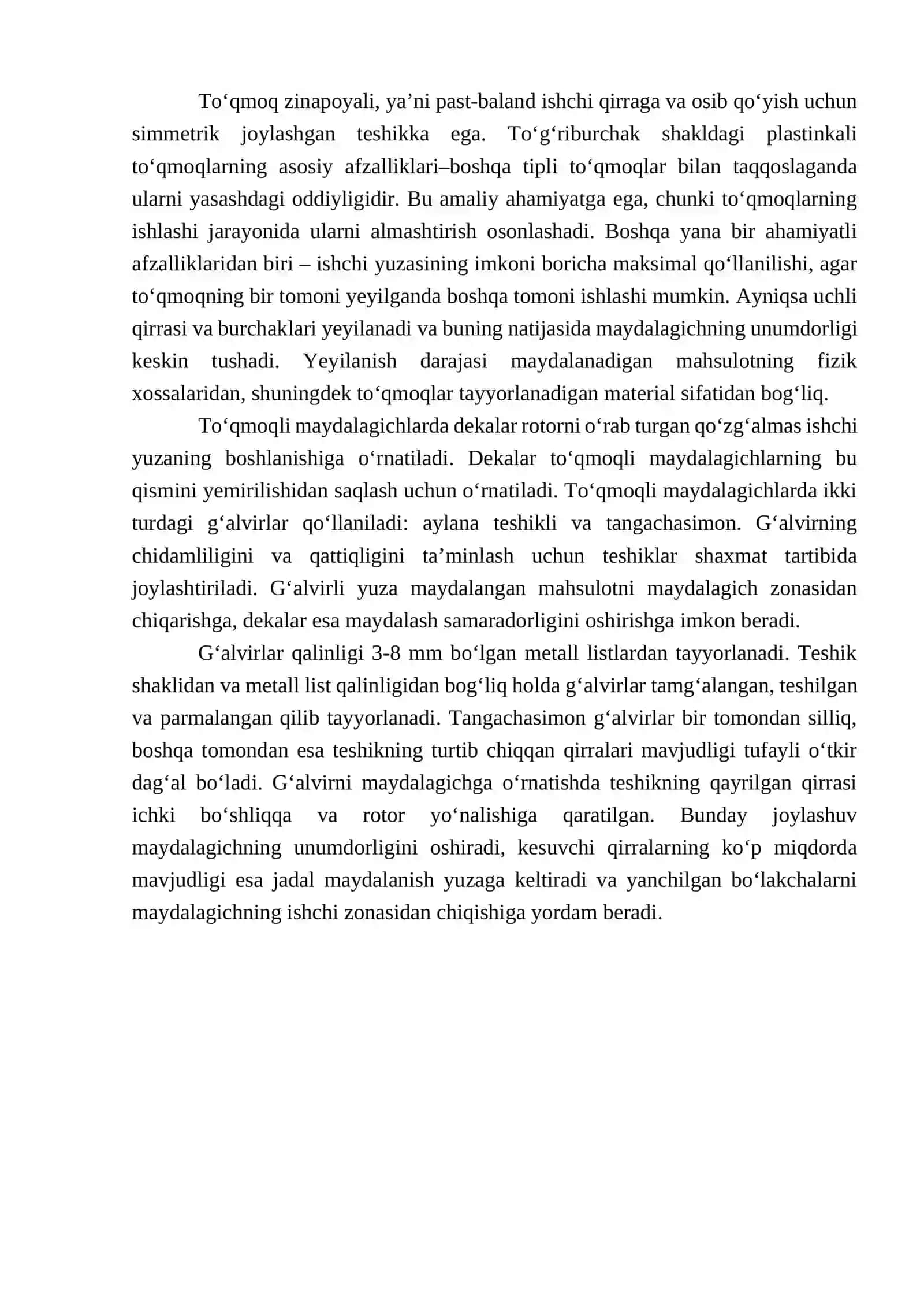 DONLARNI VA OMIXTA YEM INGREDIENTLARINI MAYDALASH VA PUSTLOQLI DONLARNING PUSTLOG‘INI AJRATISH 4