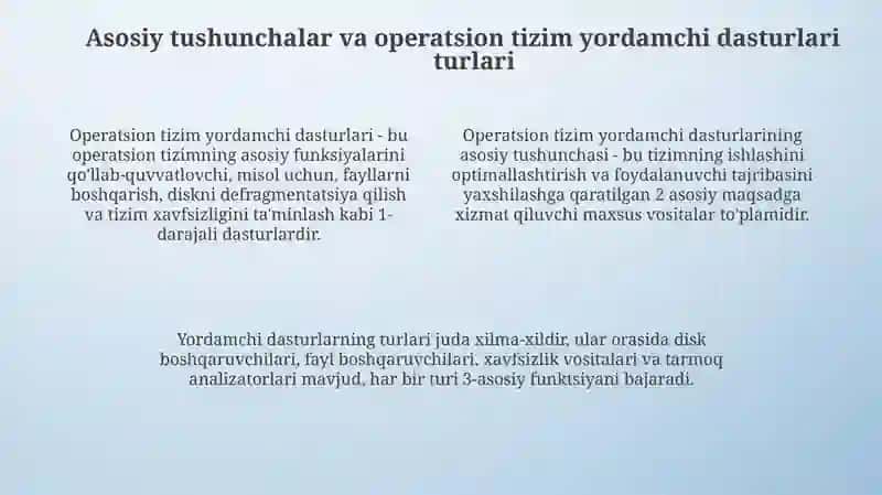 Operatsion tizim yordamchi dasturlari 4