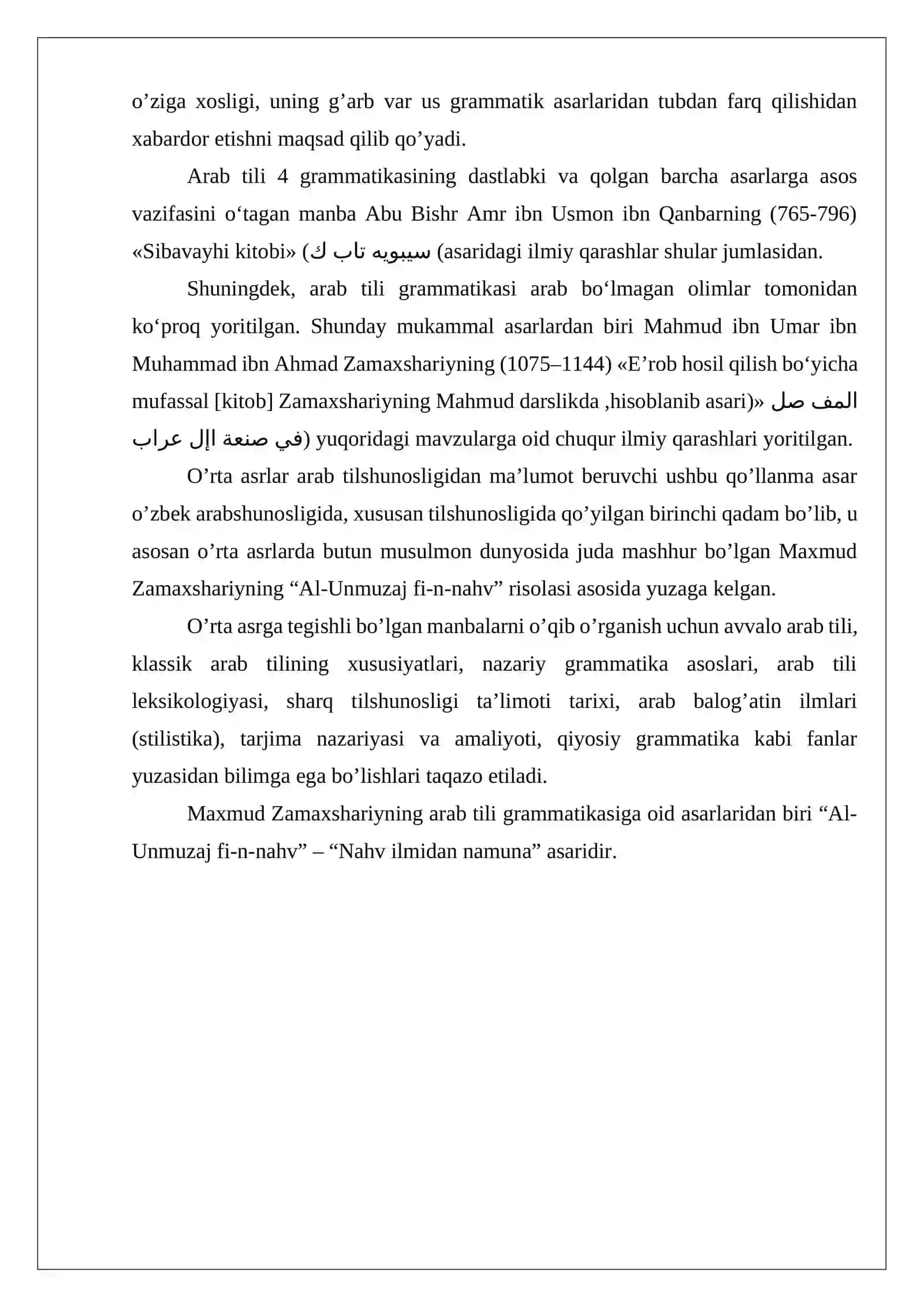 REFERAT O'rta asr arab nahvchilari asarlarida arab fonetikasiga oid ma'lumotlar 4