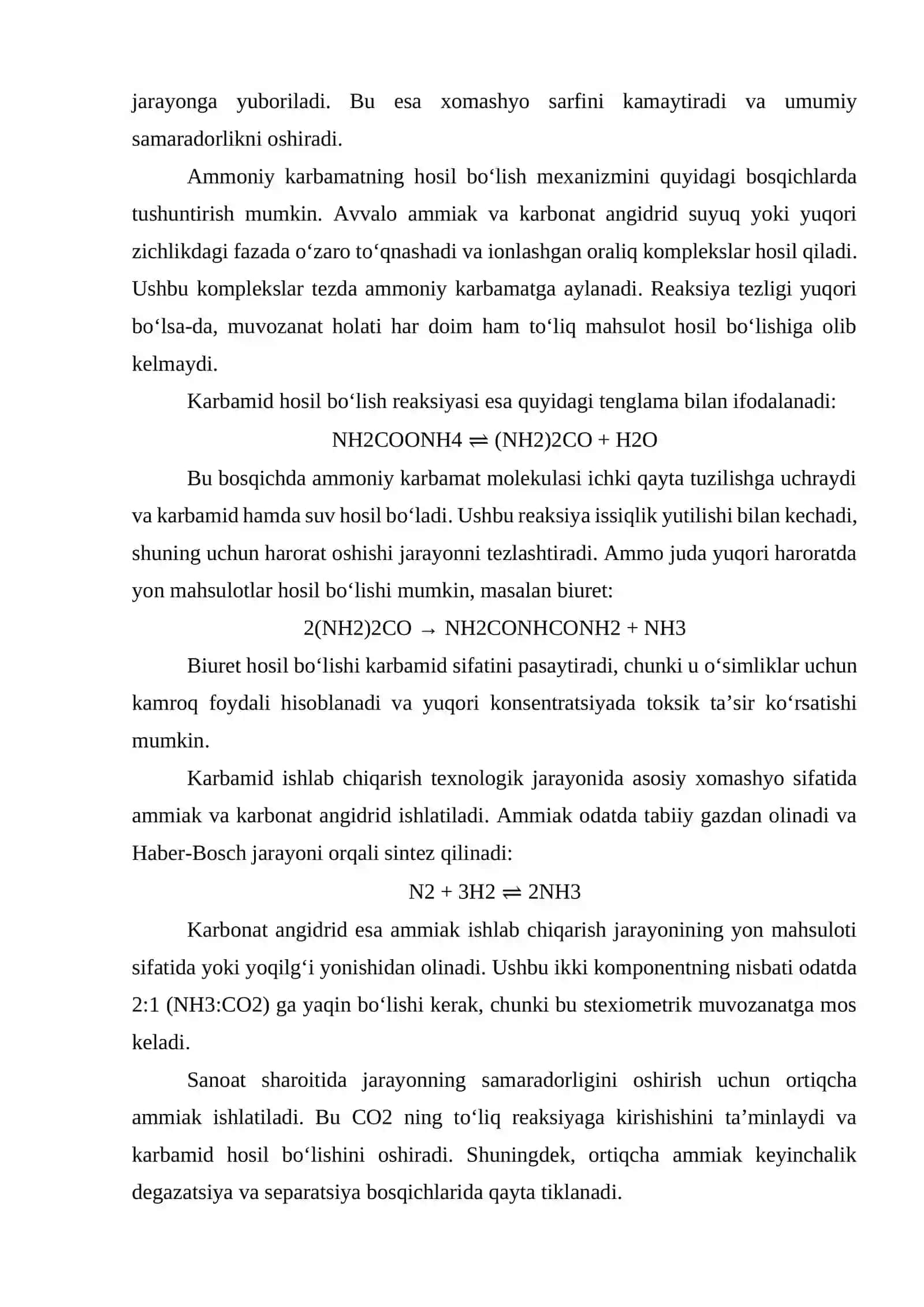 Karbamid ishlab chiqarishda degazatsiya kolonnasi. G = 170 kg/soat 4
