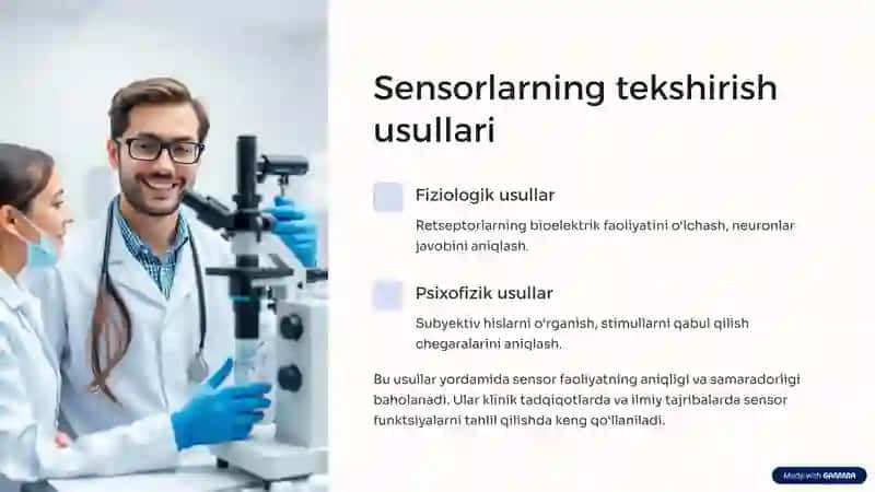 Sensor tizimlari, tekshirish usullari va retseptorlarning sinflanishi 4