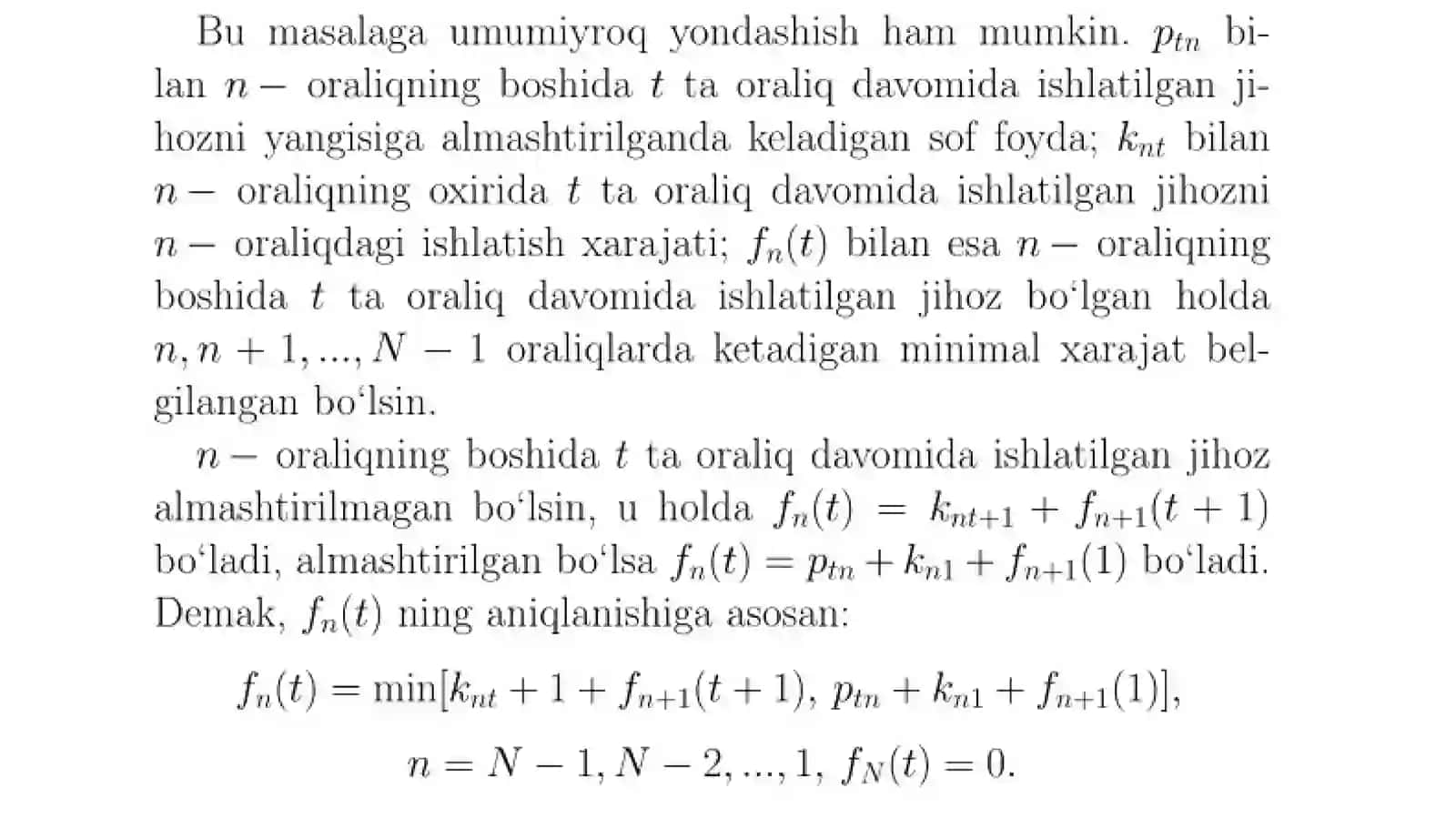 Jihozlarni almashtirish va ta’mirlash modeli 4