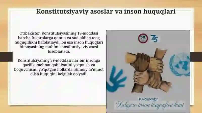 Oʼzbekistondai inson huquqlari va erkinliklari kafolatining yaratilishi 4