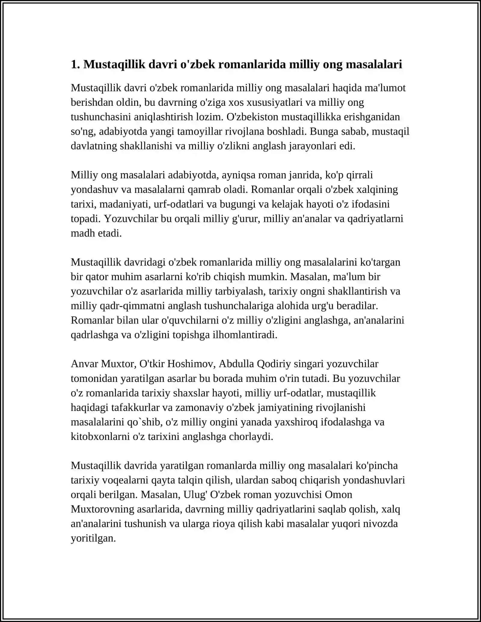 MUSTAQILLIK DAVRI O'ZBEK ROMANLARI POETIKASI 4