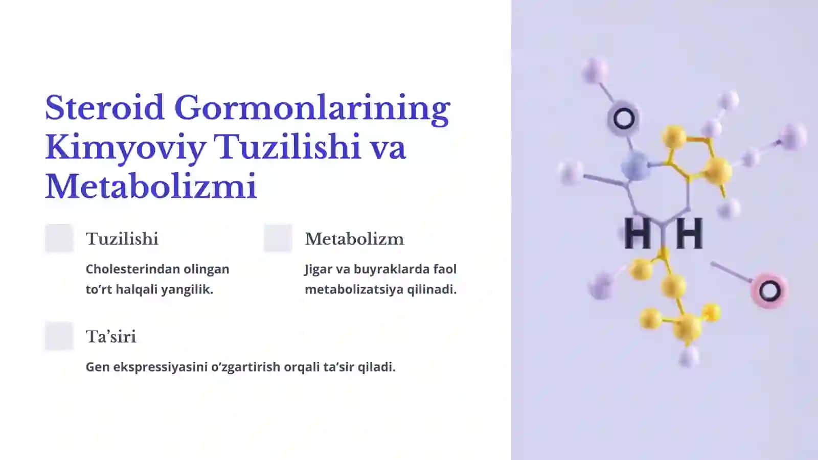 Oqsil va Polipeptid Zanjirli Gormonal Preparatlar va Steroid Tuzilishiga Ega Bo'lgan Gormonal Preparatlar 4