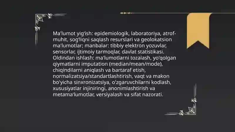 Sunʼiy intellekt asosida xavf prognozi va sanitariya qarorlarini qabul qilish 4