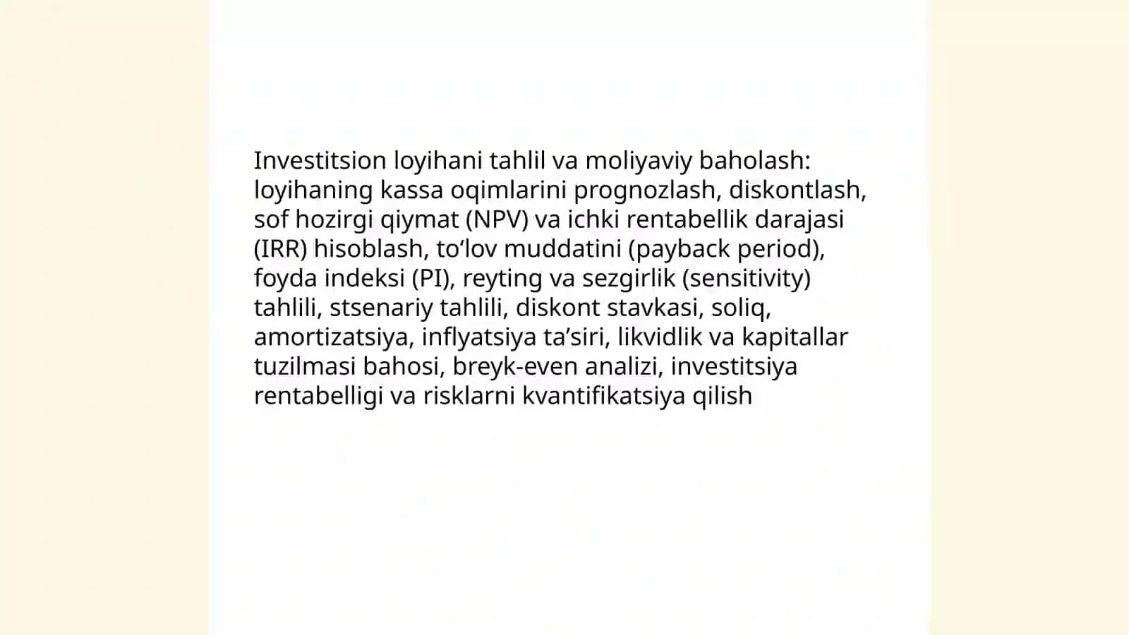 Investitsion qarorlar qabul qilish jarayoni 4
