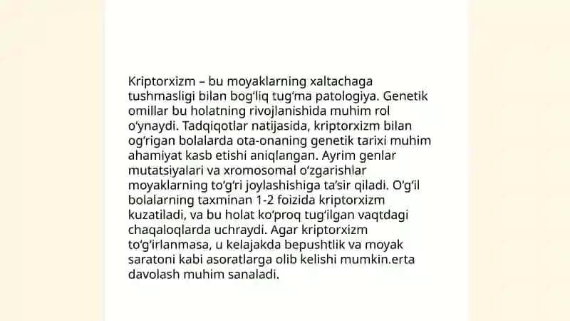 Kriptorxizm etiopotogenezi, klinika, diagnostika, davolash 4