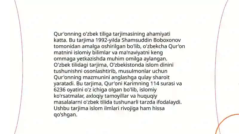 Mustaqillik yillarida Qur’onning ózbek tiliga qilinishi va tafsirlari 4