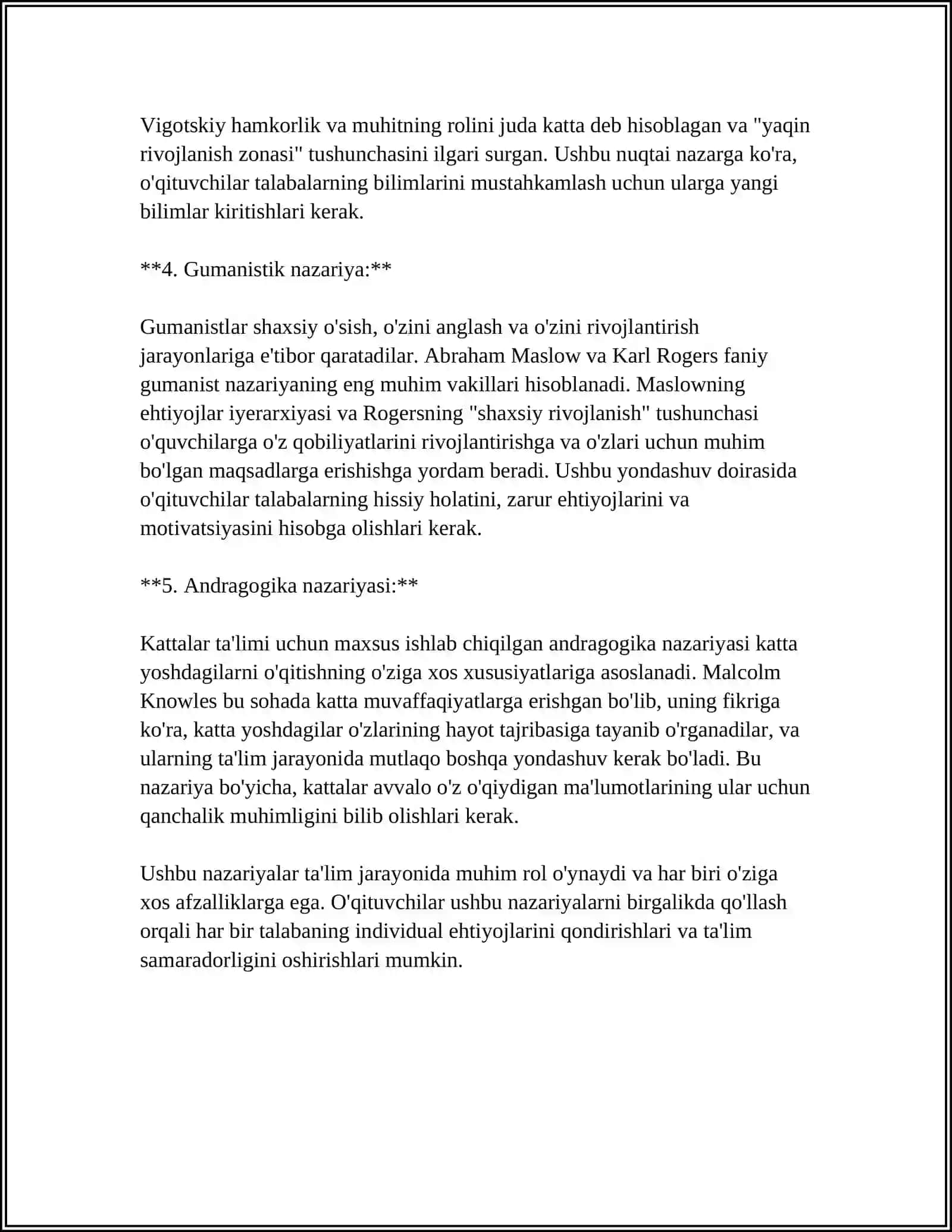 DIDAKTIKA-TA’LIM NAZARIYASI. PEDAGOGIK JARAYON 4