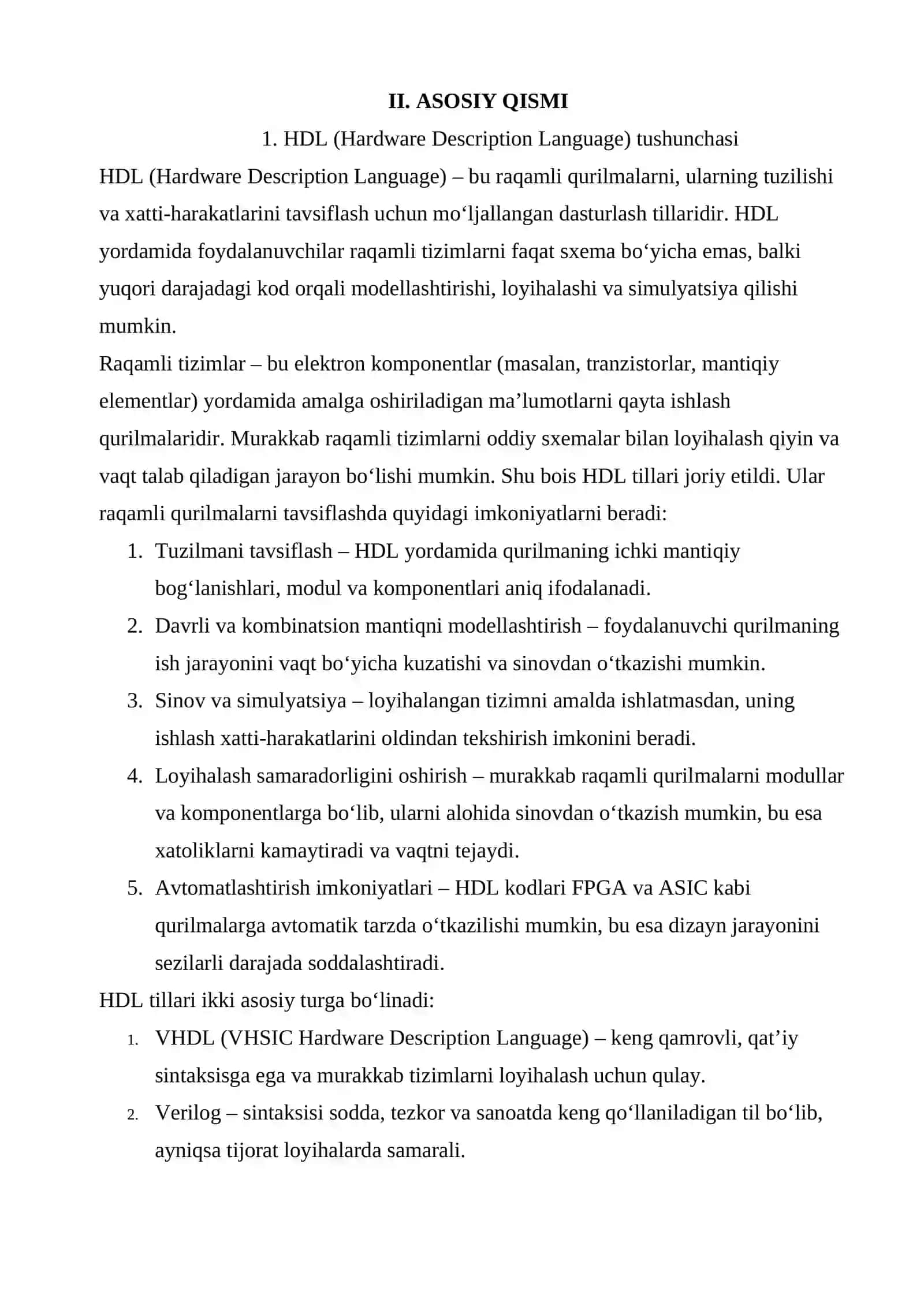 VHDL VA VERILOG TAQQOSLASH 4