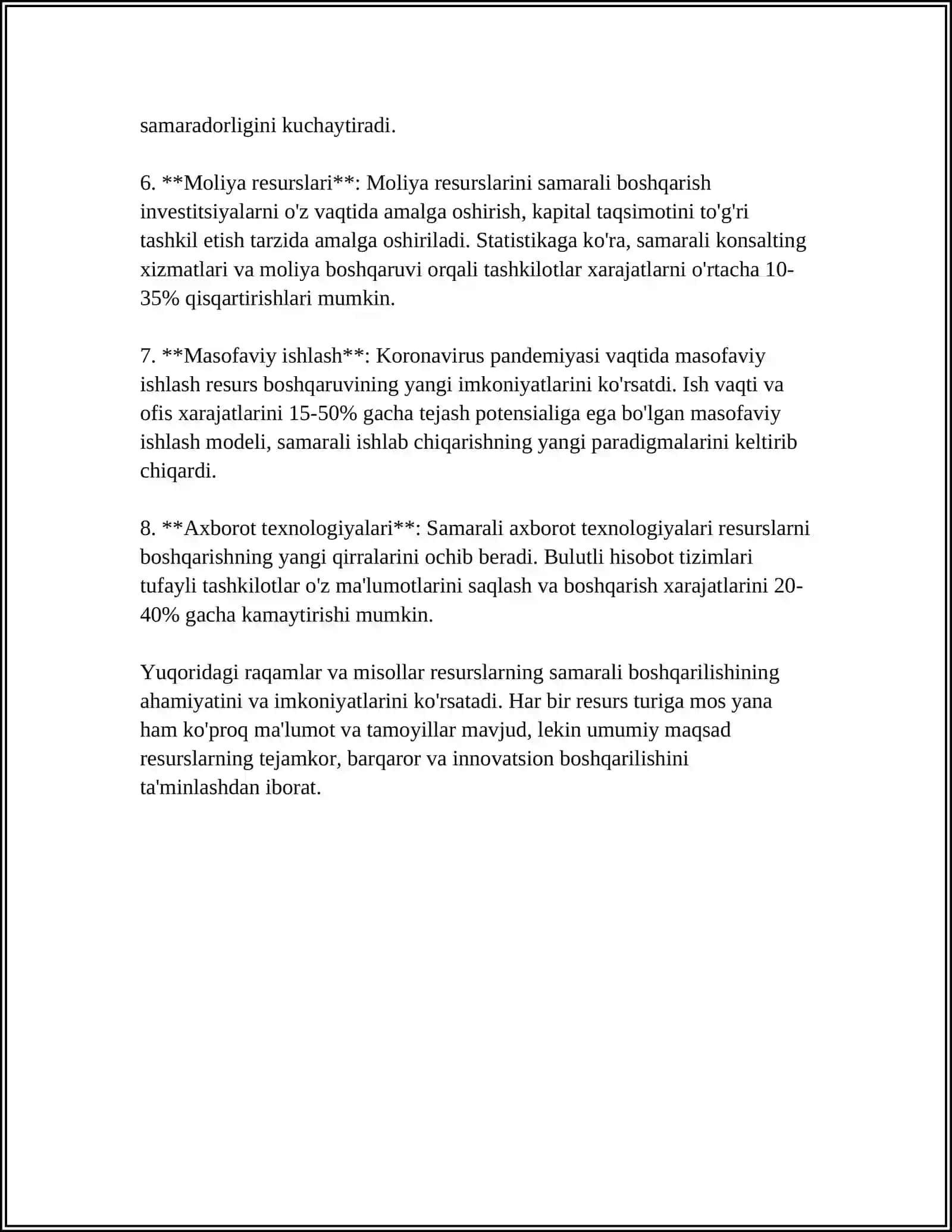 RESURSLARNING CHEKLANGANLIGI VA “YASHIL IQTISODIYOT”GA O‘TISH ZARURIYATI 4