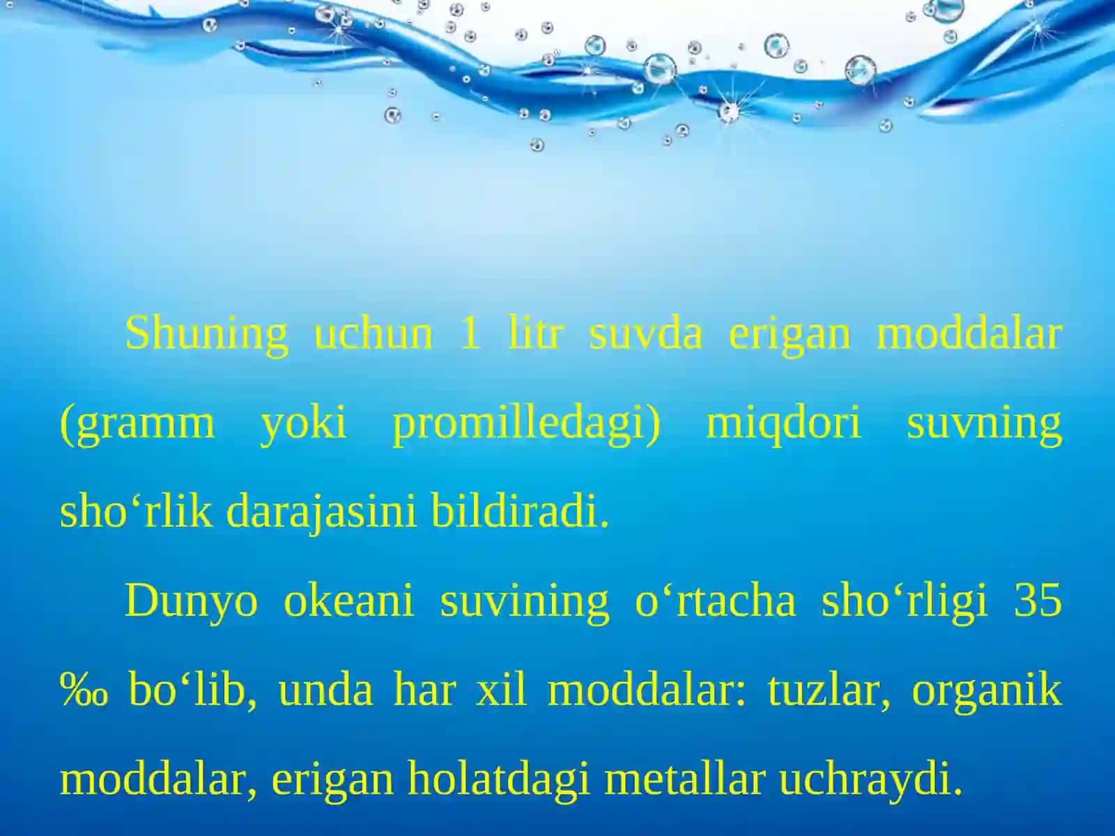 Okean suvining xususiyatlari 4