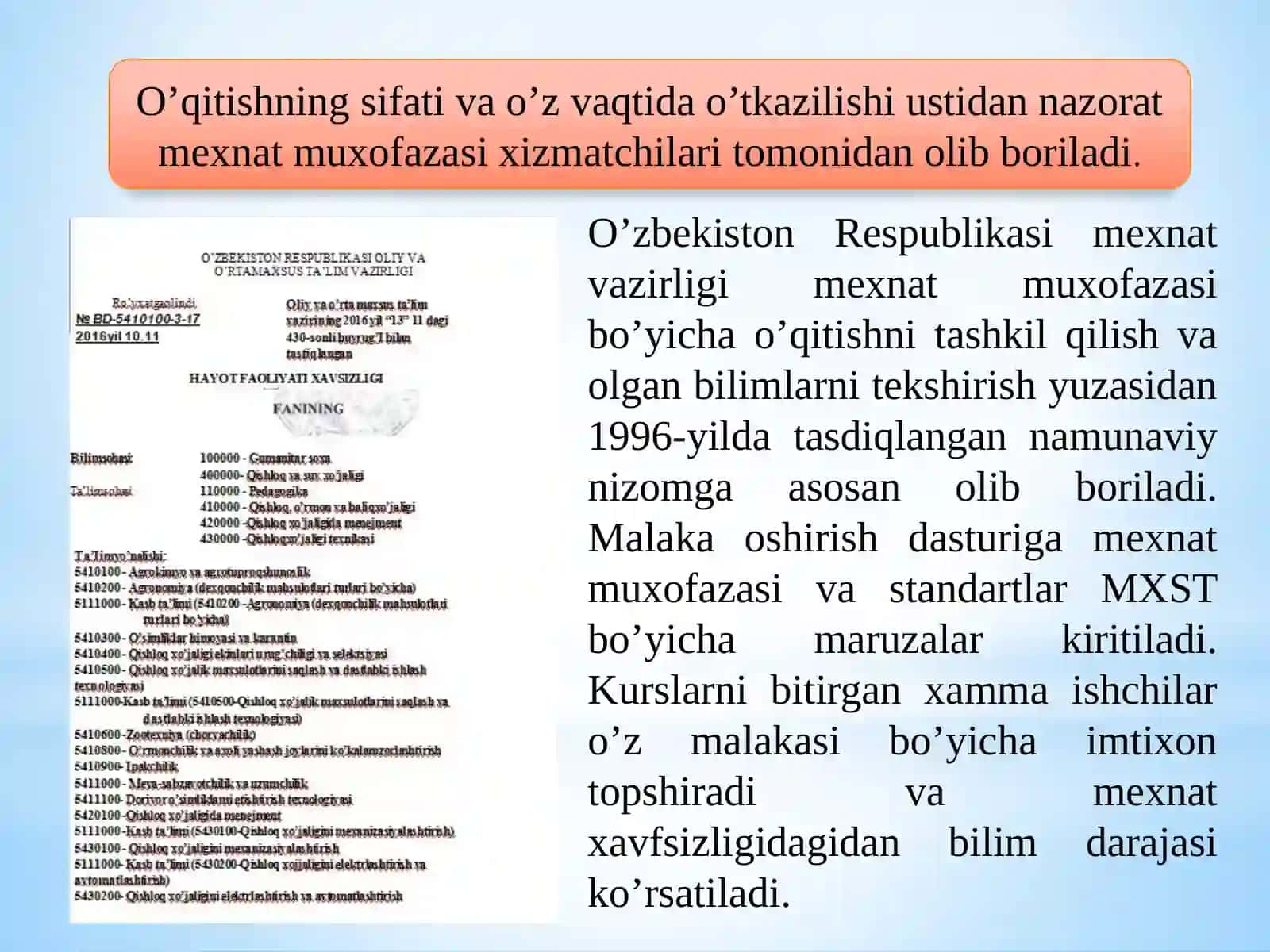 Qishloq xo’jaligida mexnat xavfsizligini tashkil etish 4