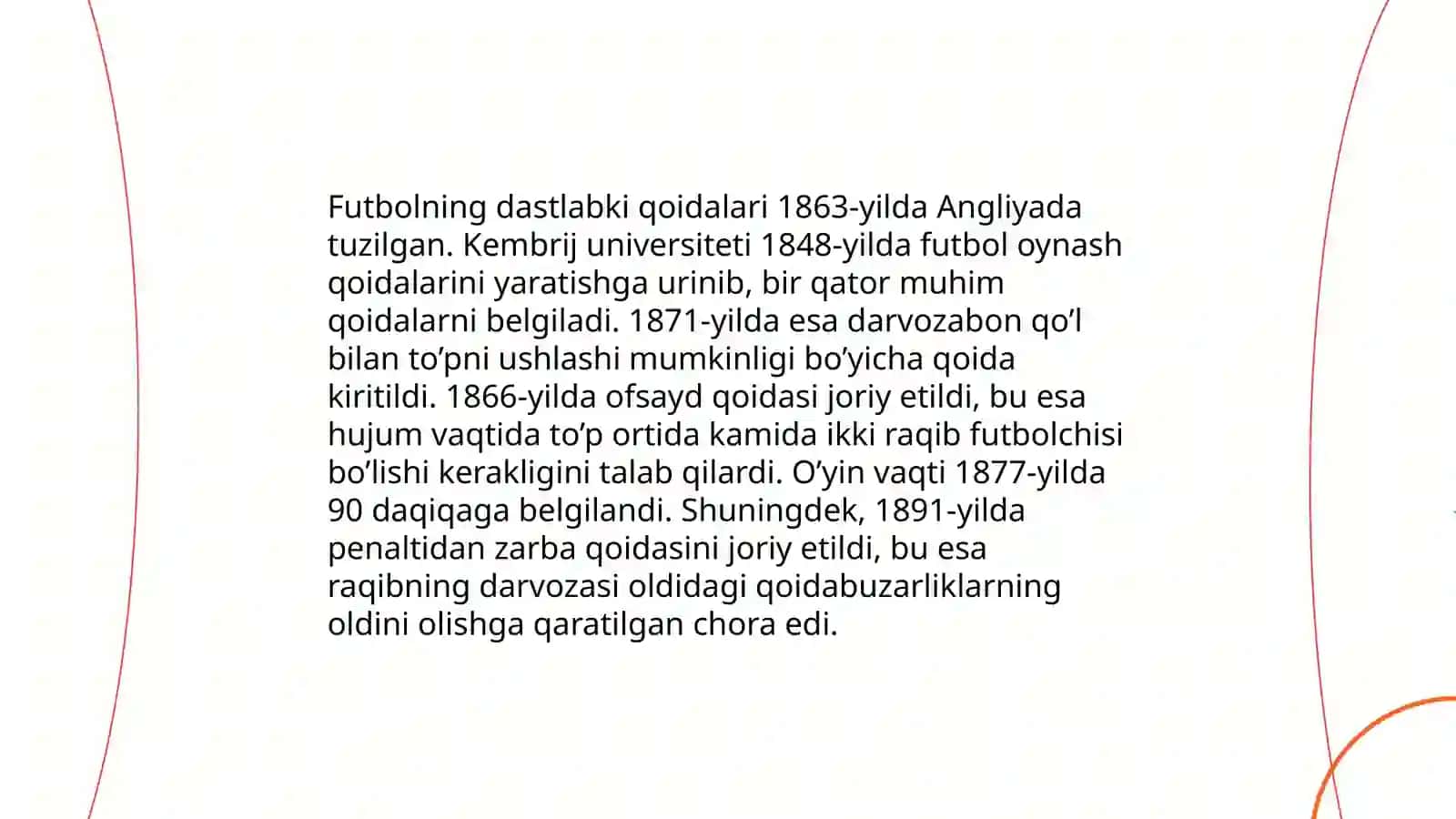 Futbolning rivojlanish tarixi,texnikasi,taktikasi va qoidalari 4