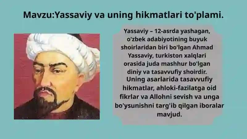 Ahmad Yassaviy va Ahmad Yugnakiyning hayoti va ijodi manbalari 4