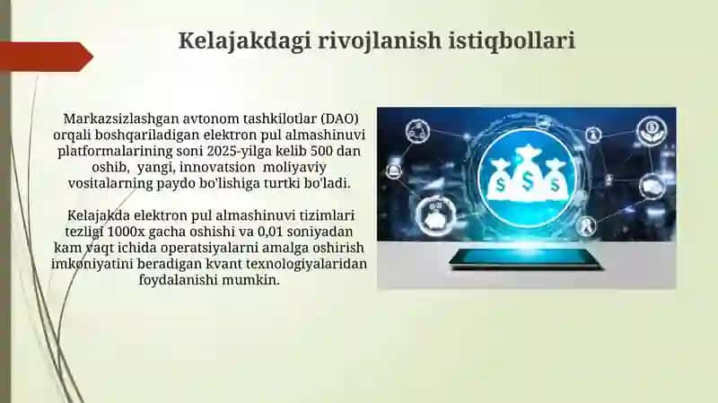 Elektron naqd pul almashinuvi tizimlari 4