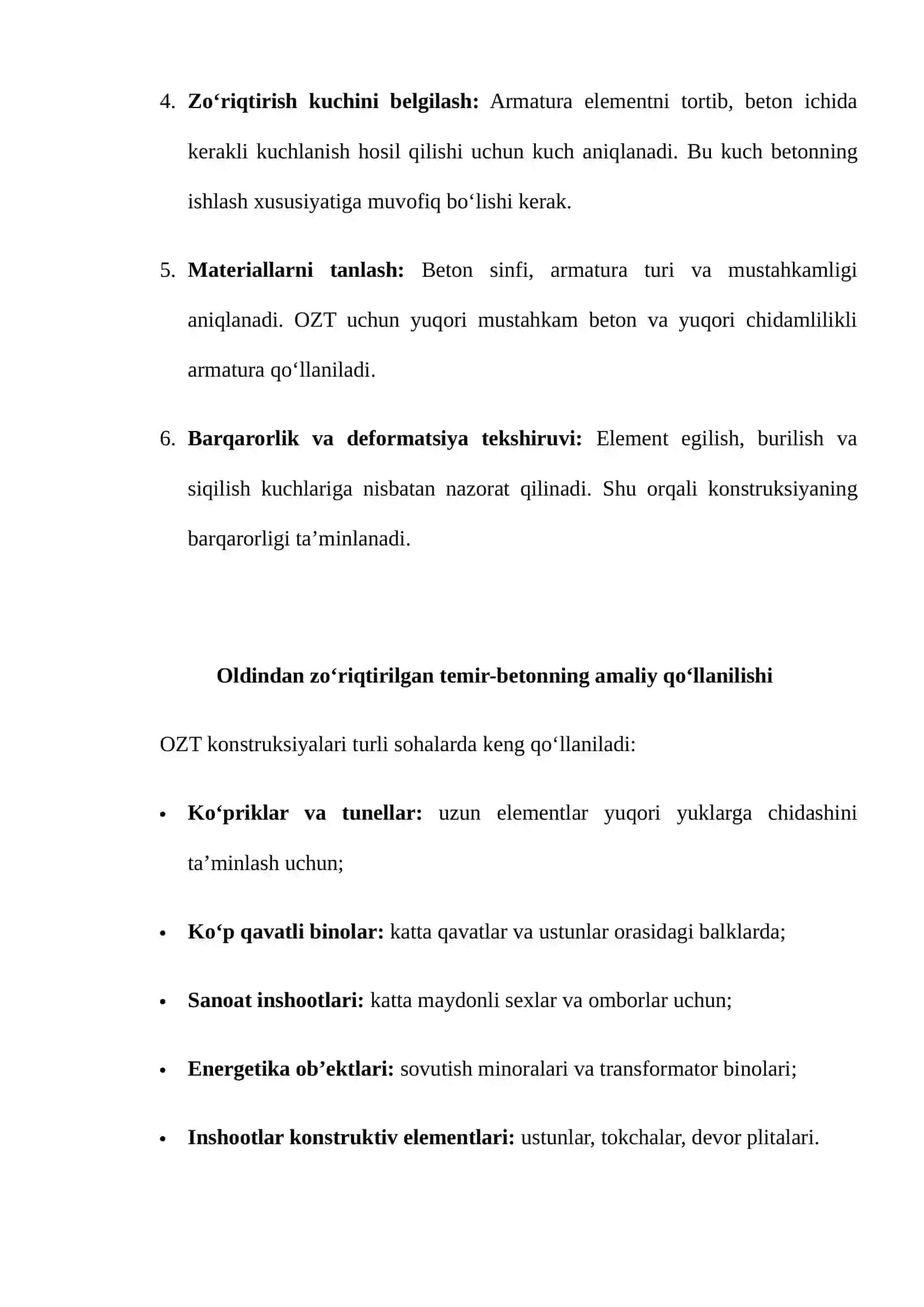 Oldindan zo‘riqtirilgan temirbeton konstruksiyalarni loyihalash 4