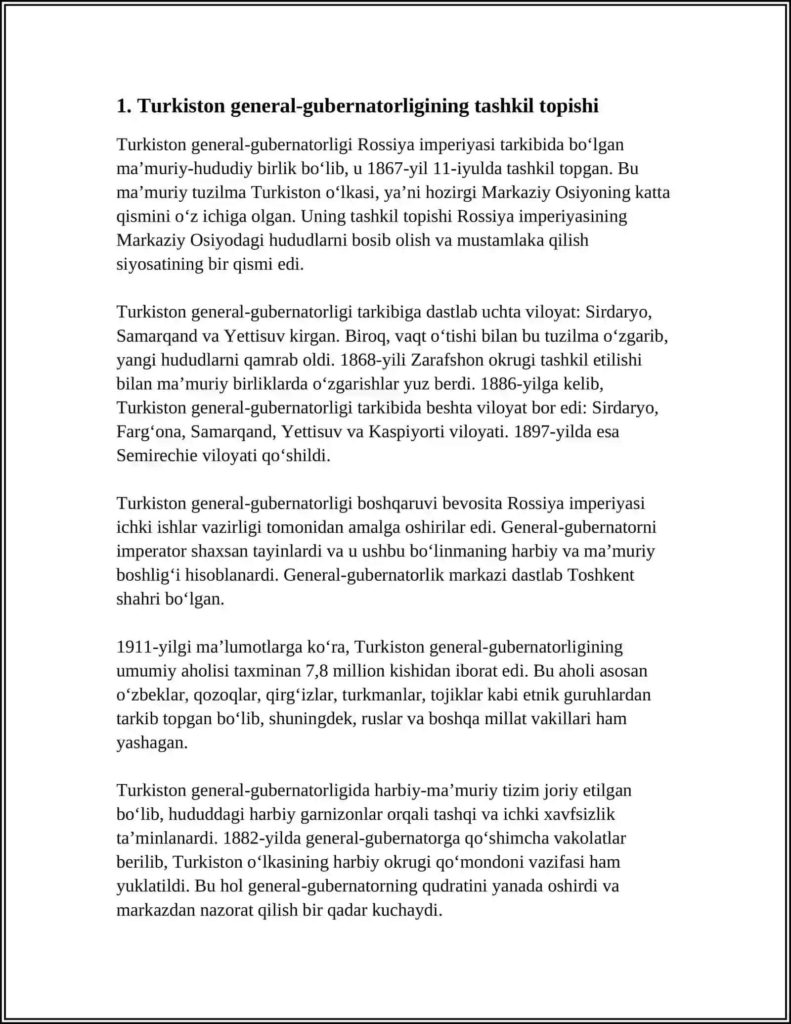 TURKISTON GENERAL GUBERNATORLIGINING SIYOSIY-HUDUDIY BÔLINISHI 4