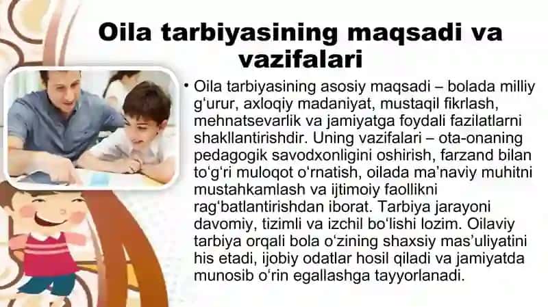 Oila tarbiyasi metod shakl va vositalari 4