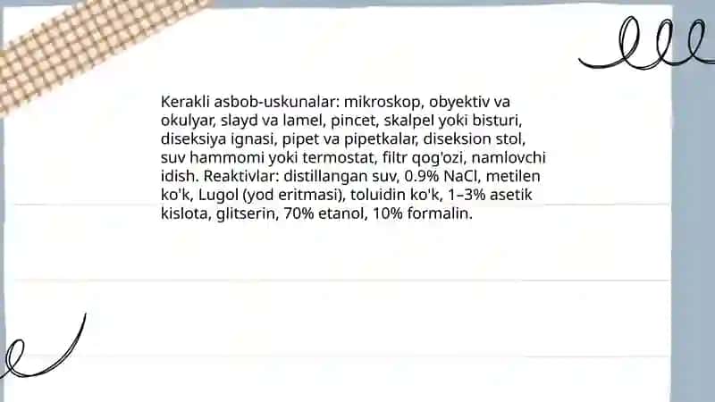 Gistalogik preparatlar tayyorlash metodlari 4