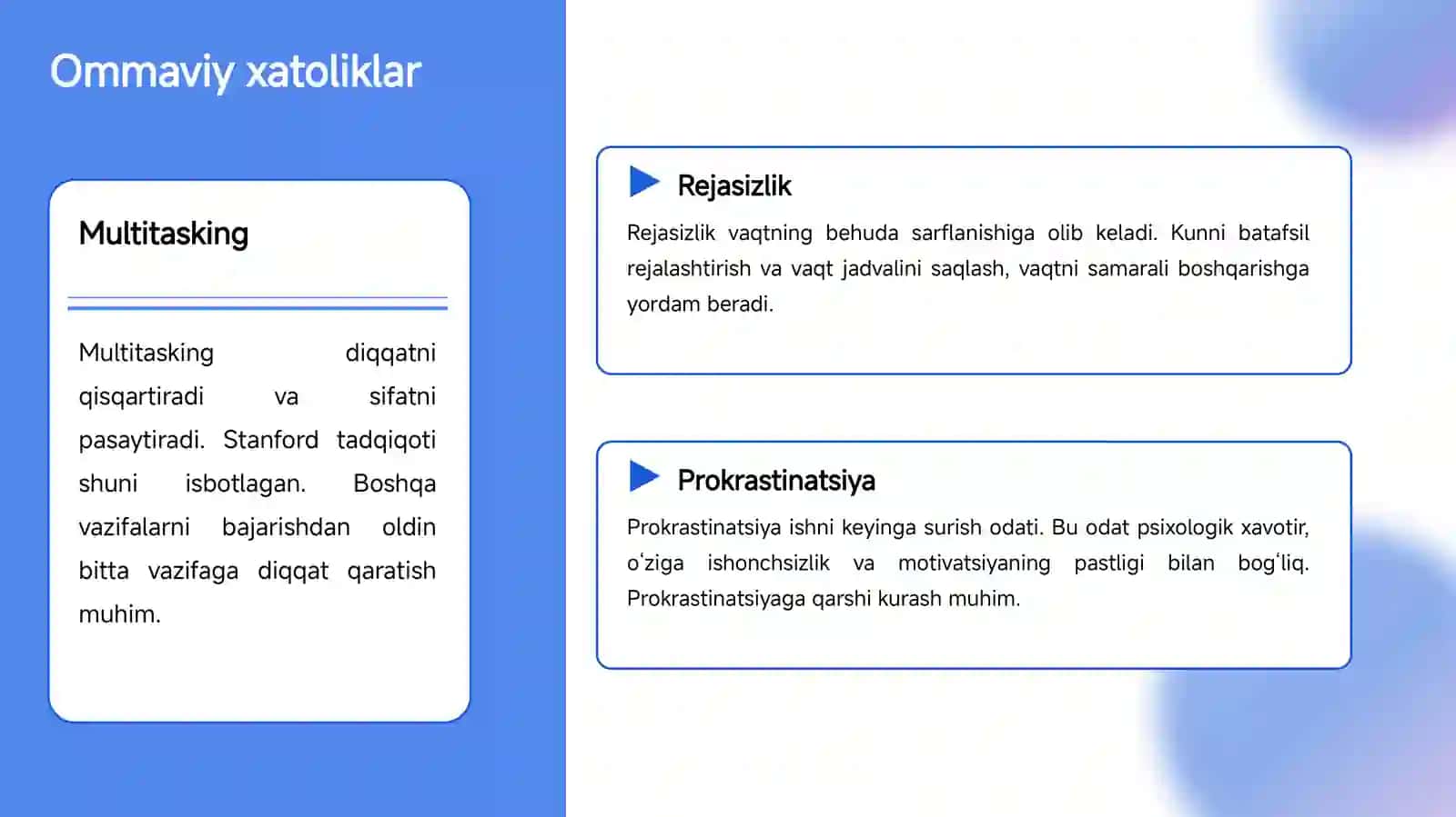 Vaqtni boshqarish: rivojlantirish yoʻllari 4