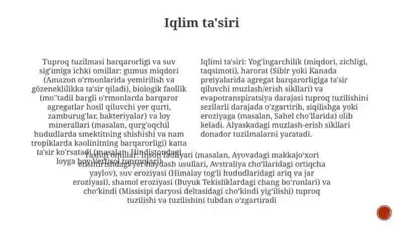 Tuproq tuzilishi va ta'siri 4