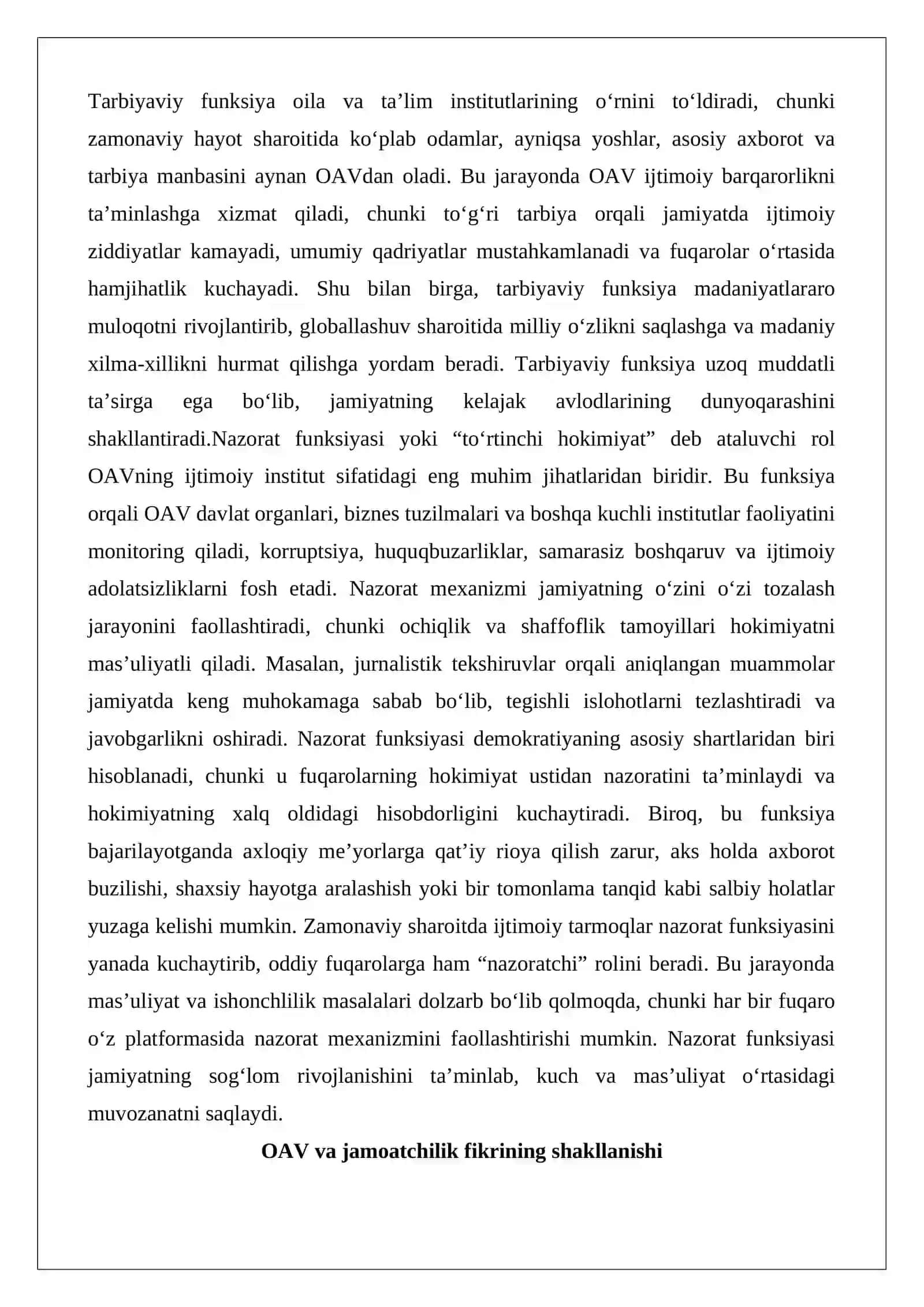 Ommaviy axborot vositalarining ijtimoiy ta’sir kuchi sifatida 4