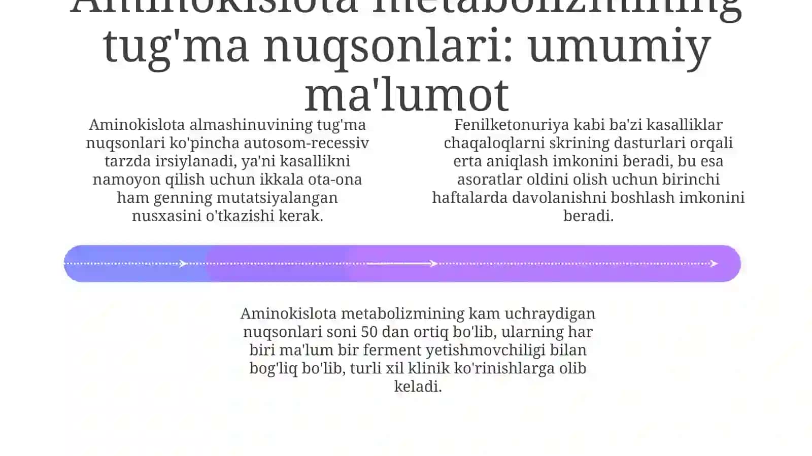 Aminokislotalar almashinuvining tug'ma kasalliklari 4