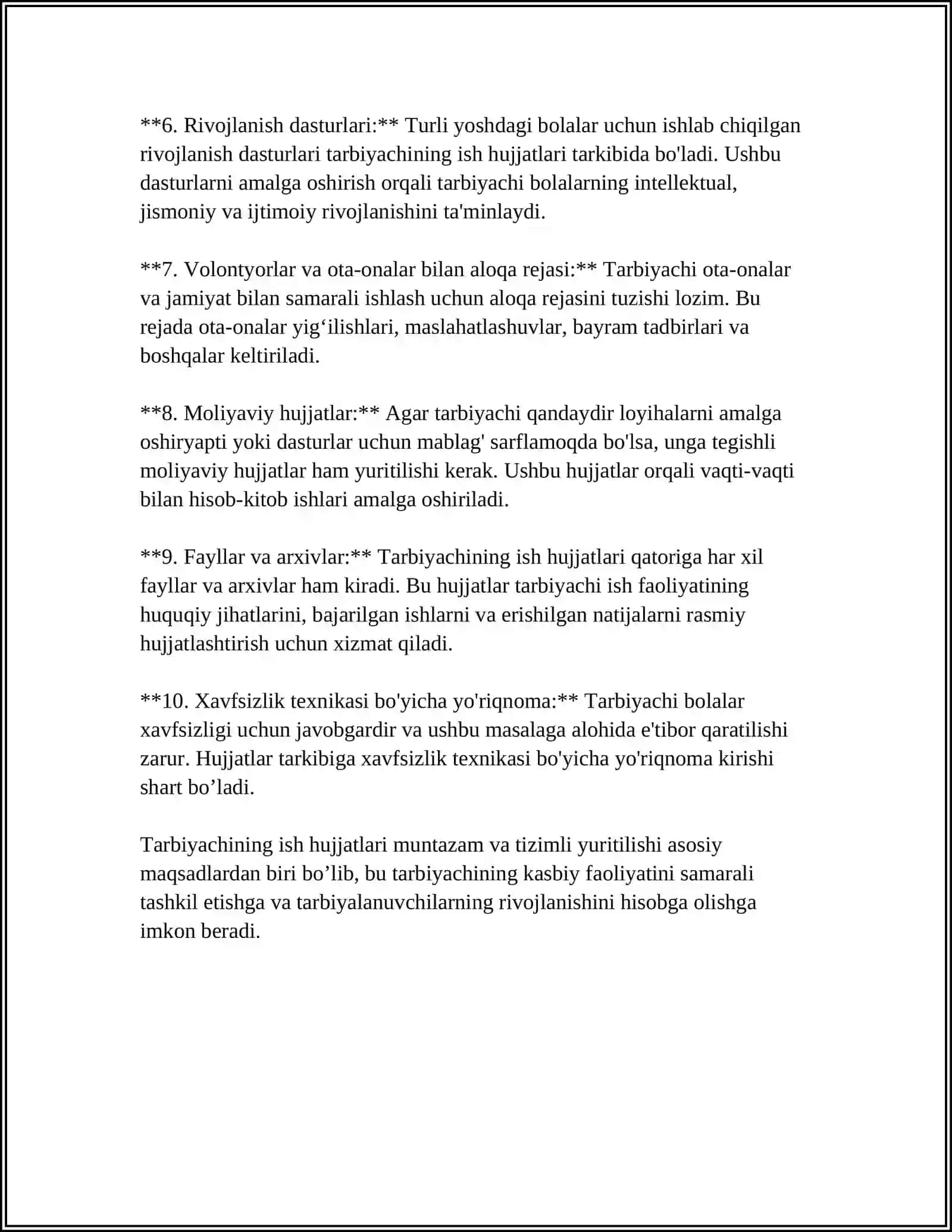 ILK YISHDAGI BOLALAR BILAN ISHLAYDIGAN TARBIYACHINING ISH HUJJATLARI 4