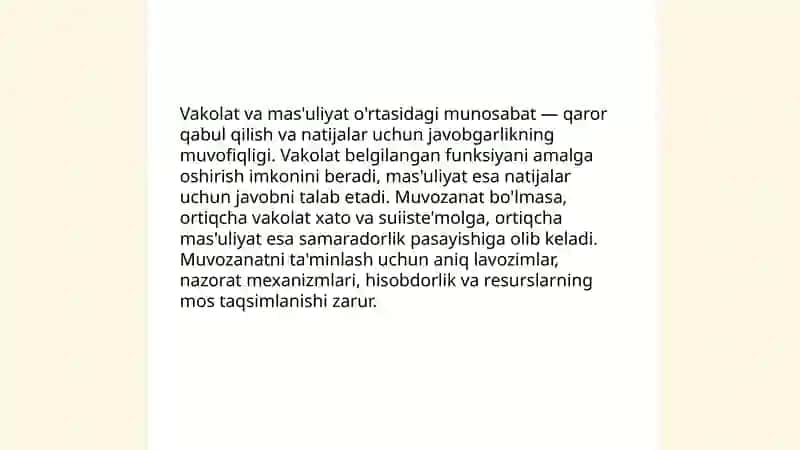 Vakolat va mas'uliyat tushunchalari 4