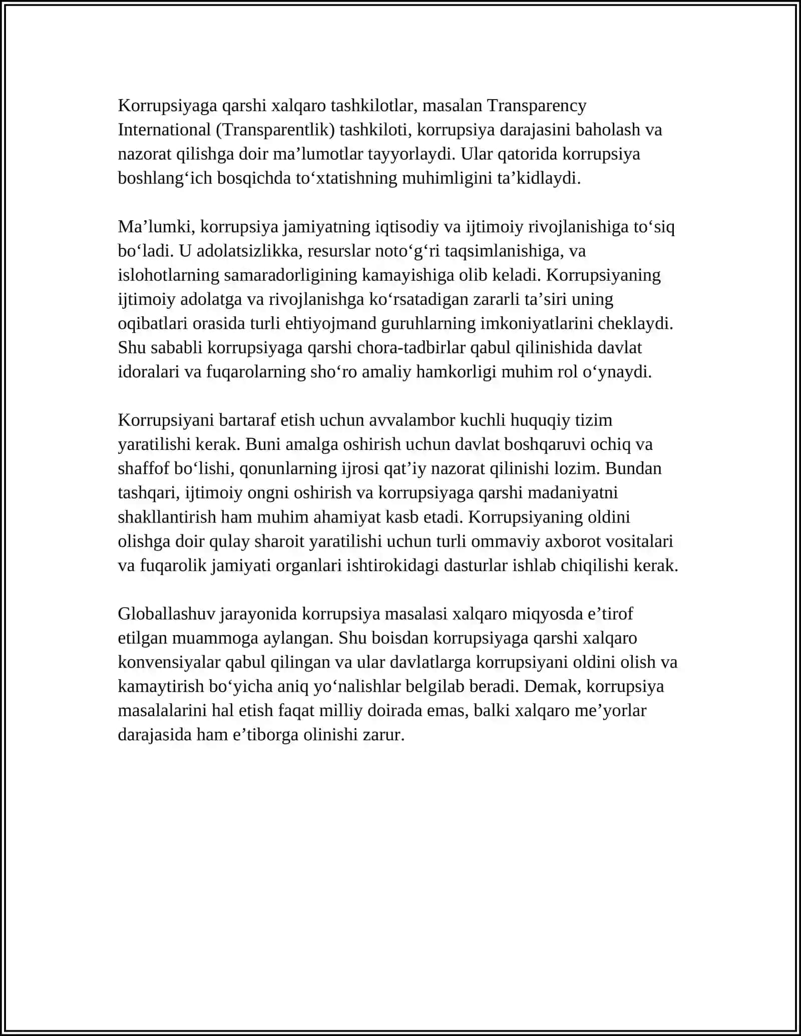 Korrupsiyaning Mohiyati va Uning Oqibatlari 4