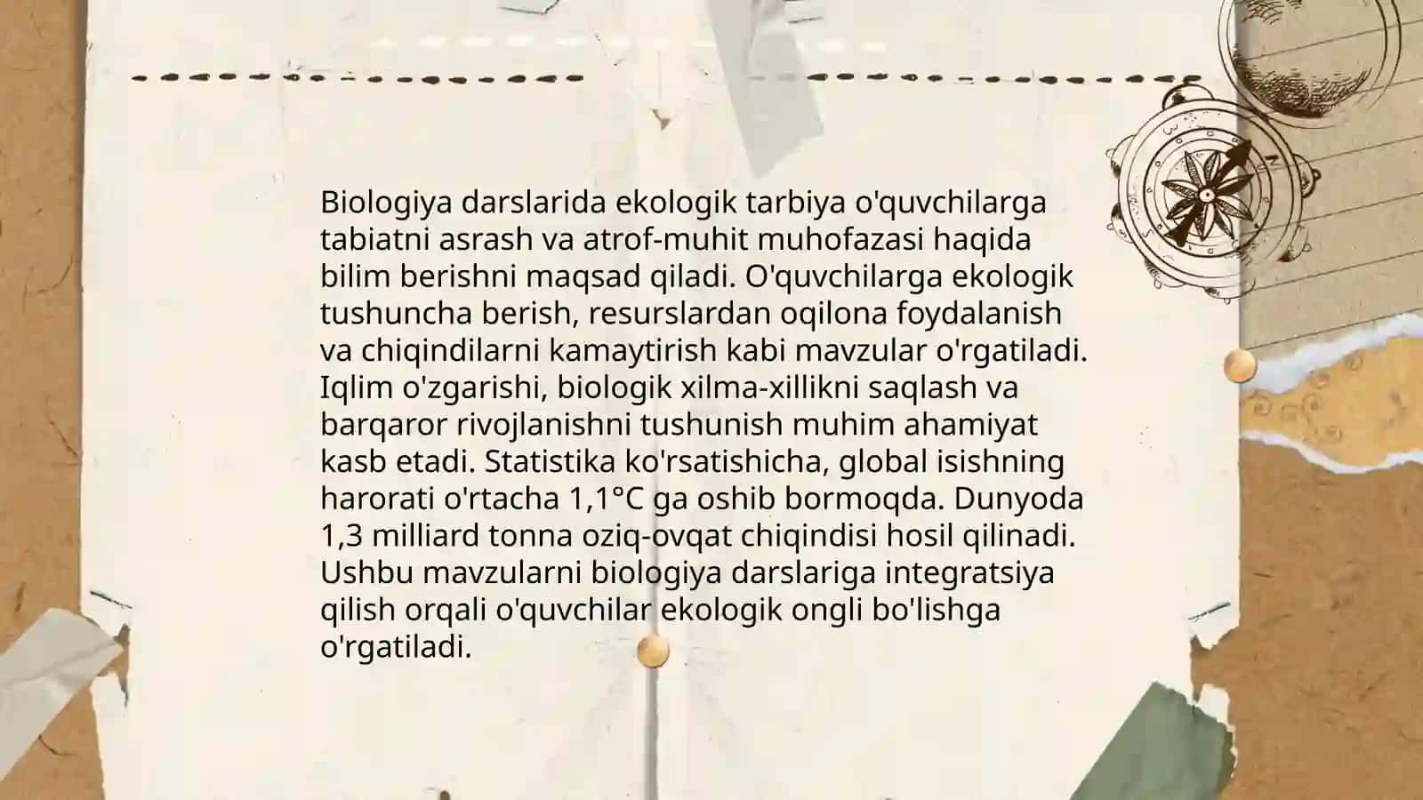 Biologiyani o’qitishda talim va tarbiyaning o’rni 4
