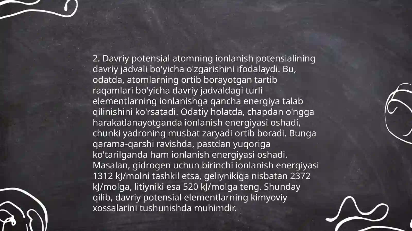 Bir o'lchamli davriy potensial maydondagi elektronlarning energiyaviy spektori 4