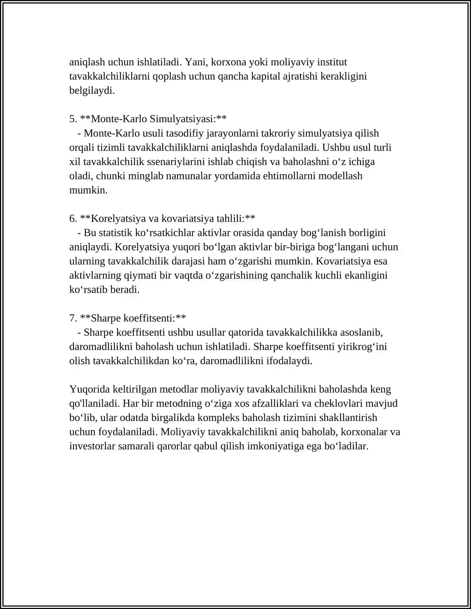 MOLIYAVIY TAVAKKALCHILIKNI MODELLASHTIRISHDA FUNKSIONAL QATORLARNING TATBIQLARI 4