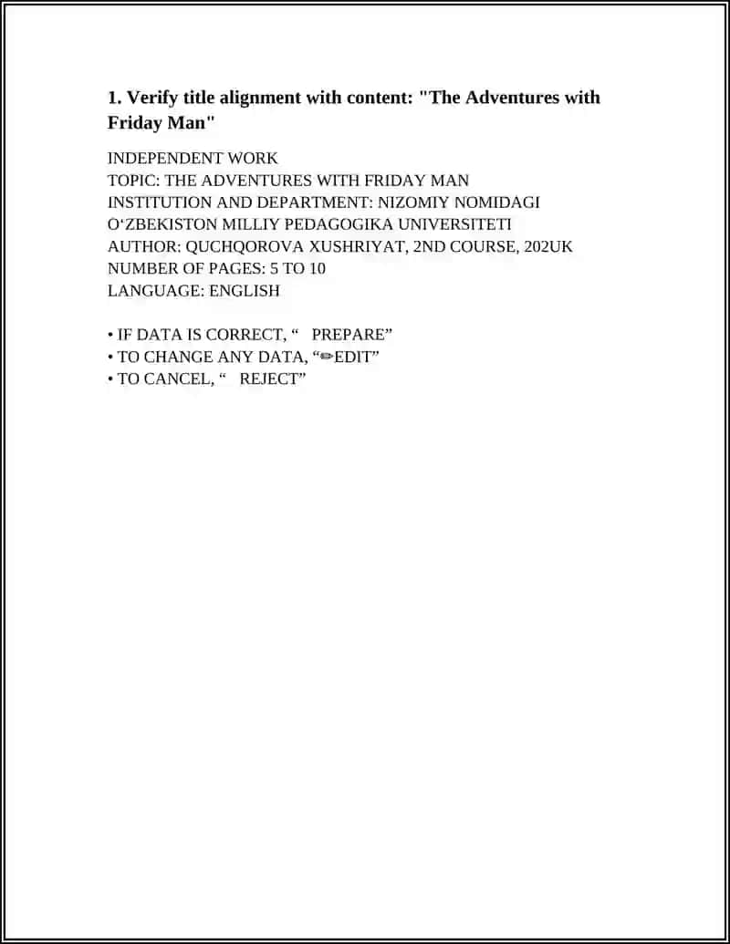 THE ADVENTURES WITH FRIDAY MAN 4