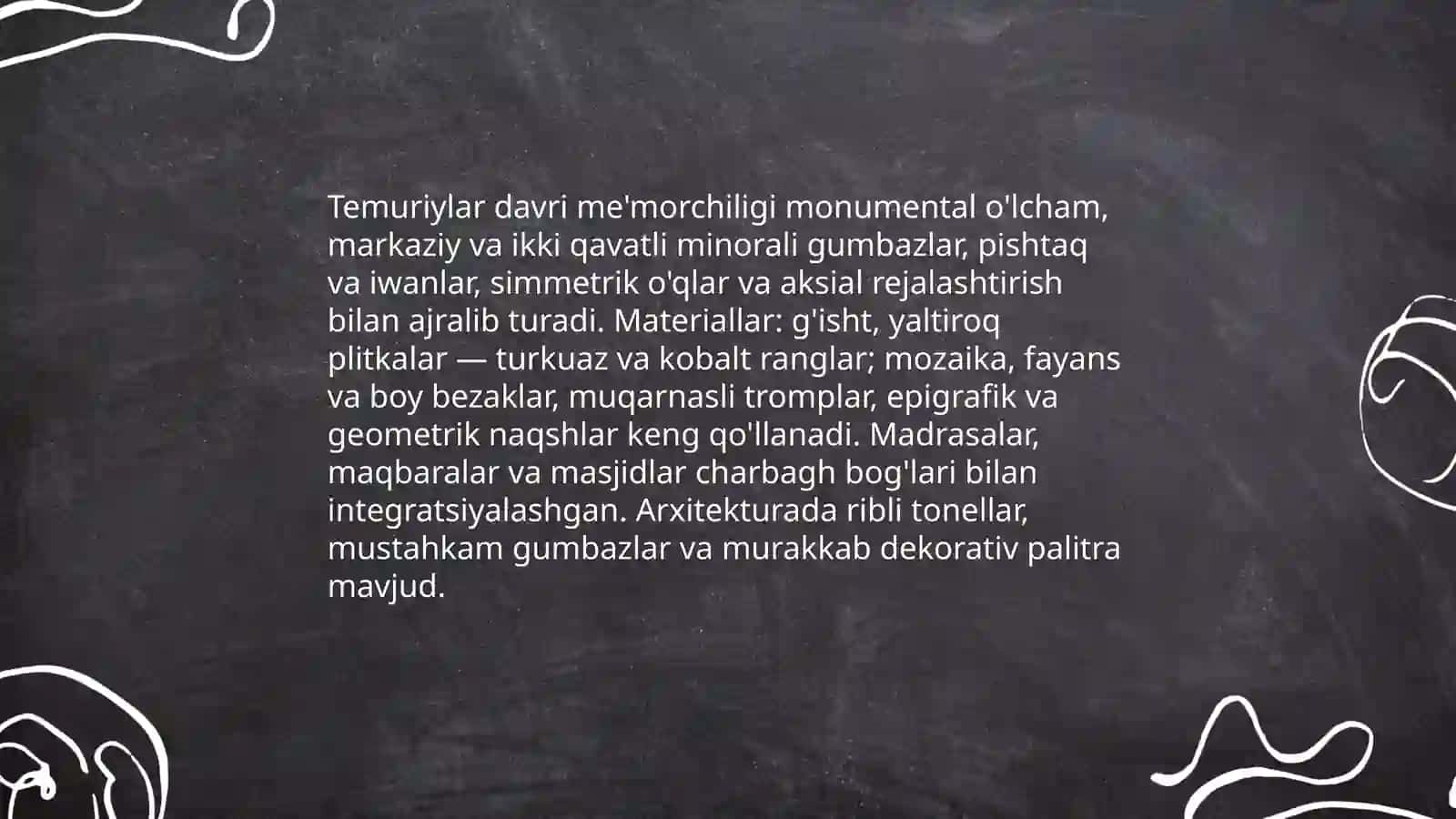 Amir Temur va temuriylar davri madaniyati 4