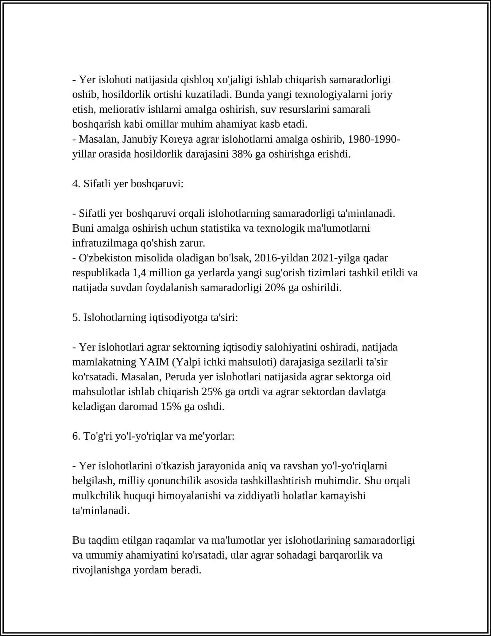 MUSTAQILLIK YILLARIDA QISHLOQ XO'JALIGI VA SANOAT SOHASIDAGI O'ZGARISHLAR 4