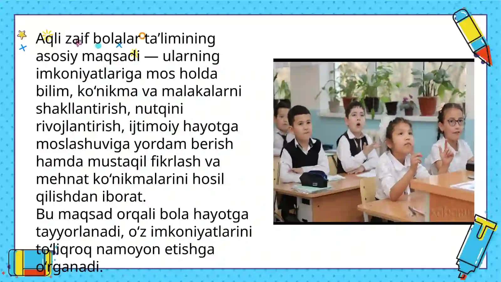 Aqli zaif bolalar uchun ixtisoslashtirilgan maktab, maktab-internatlariga Oʼqish fanidan oʼquv dasturi hamda "Oʼqish kitobi"darsliklarini tahlil qilish 4